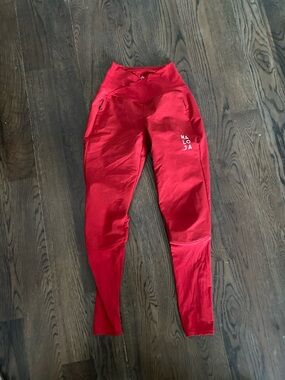 Maloja High-Rise Red Windproof Leggings